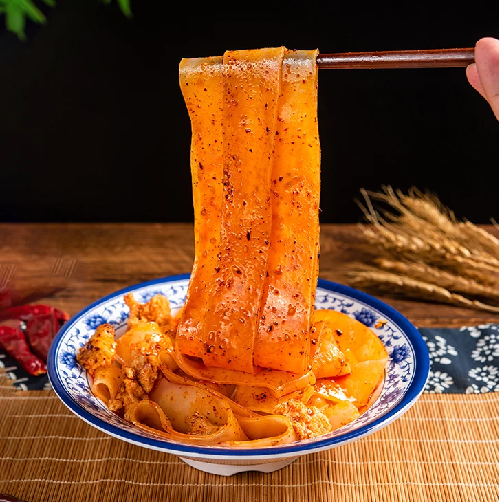 秦王子宝鸡擀面皮香辣宽面皮方便速食传统美味8袋包邮