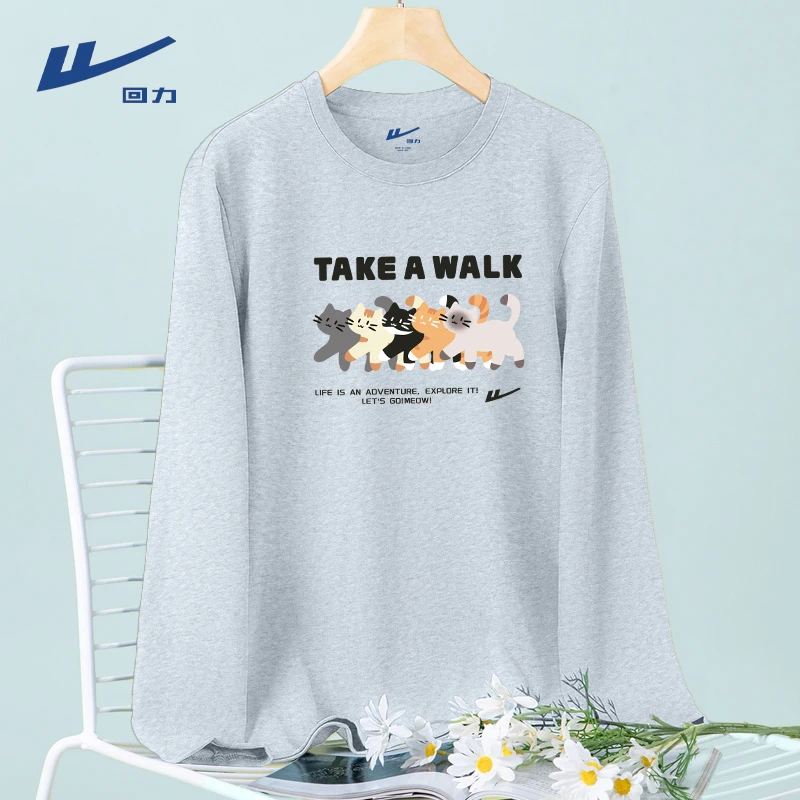 Warrior/回力早秋休闲百搭100%纯棉修身恤2025新款知性风打底衫