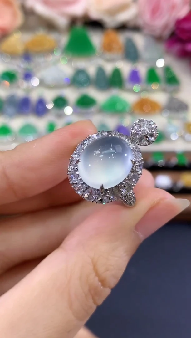 18K金镶嵌戒指翡翠B205