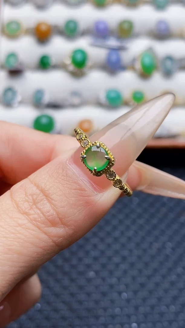 银S925镶嵌戒指翡翠3710