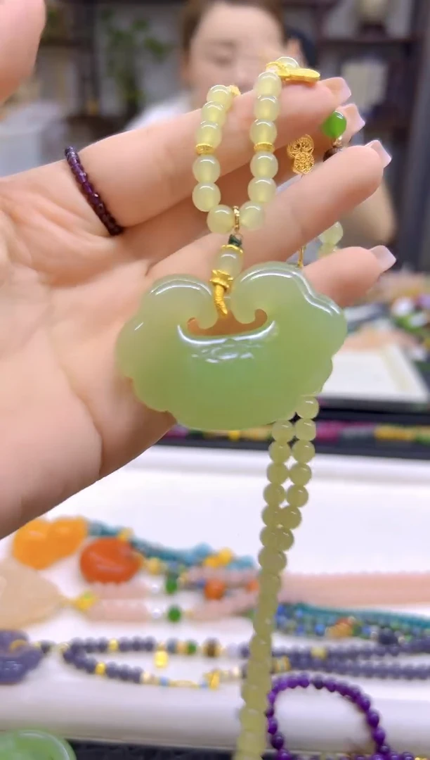 和田玉未镶嵌毛衣链DIY款M698