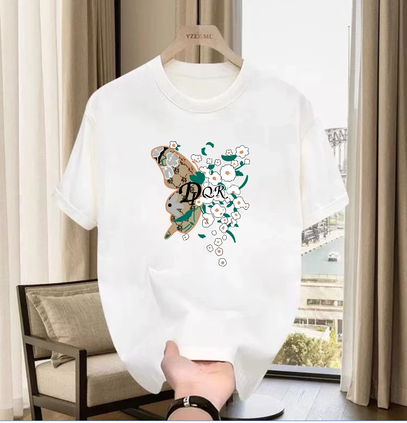 新款短袖T恤男女体恤夏季休闲运动百搭t恤男情侣圆领