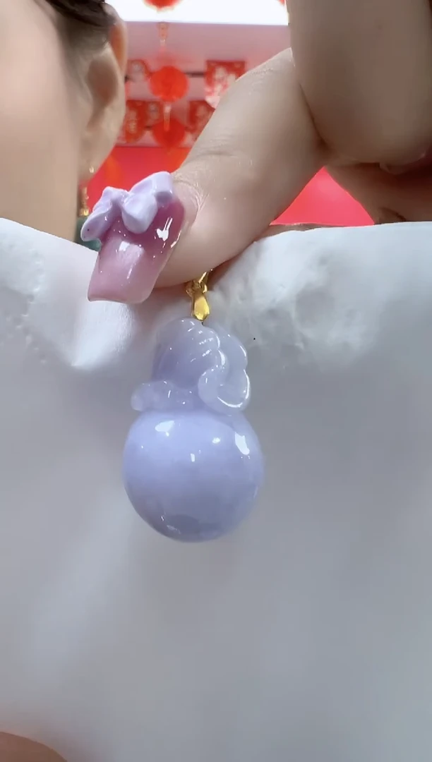 翡翠未镶嵌颈饰孤品钱袋高23宽14厚9