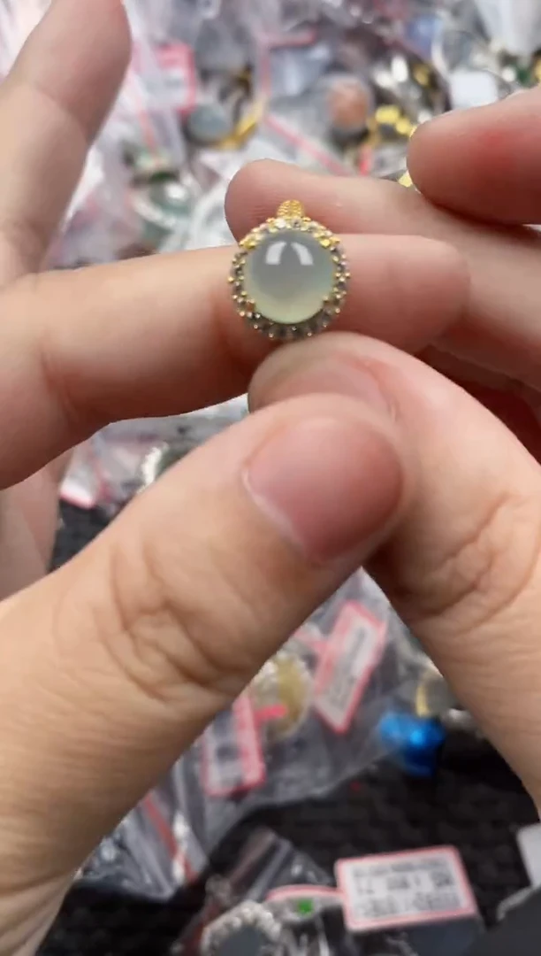 银S925镶嵌戒指翡翠55555   2