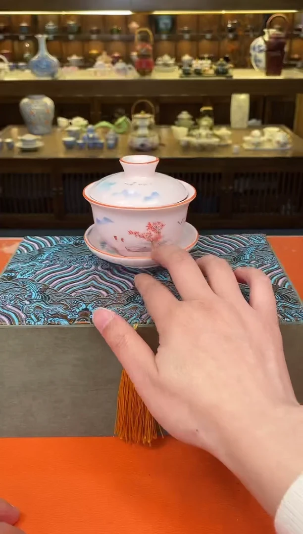 【闪购商品】5179粉汝三才盖碗