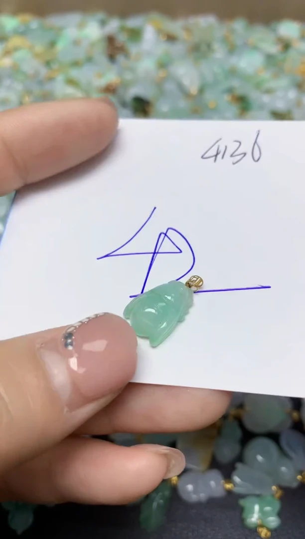 【闪购商品】翡翠挂件18K金镶嵌 天然翡翠A货