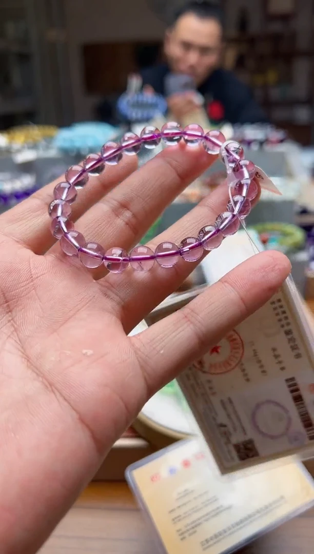 未镶嵌手链水晶紫水晶手链8mm+