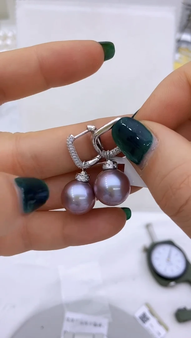 【闪购商品】淡水珍珠耳饰银S925镶嵌51 13-14mm