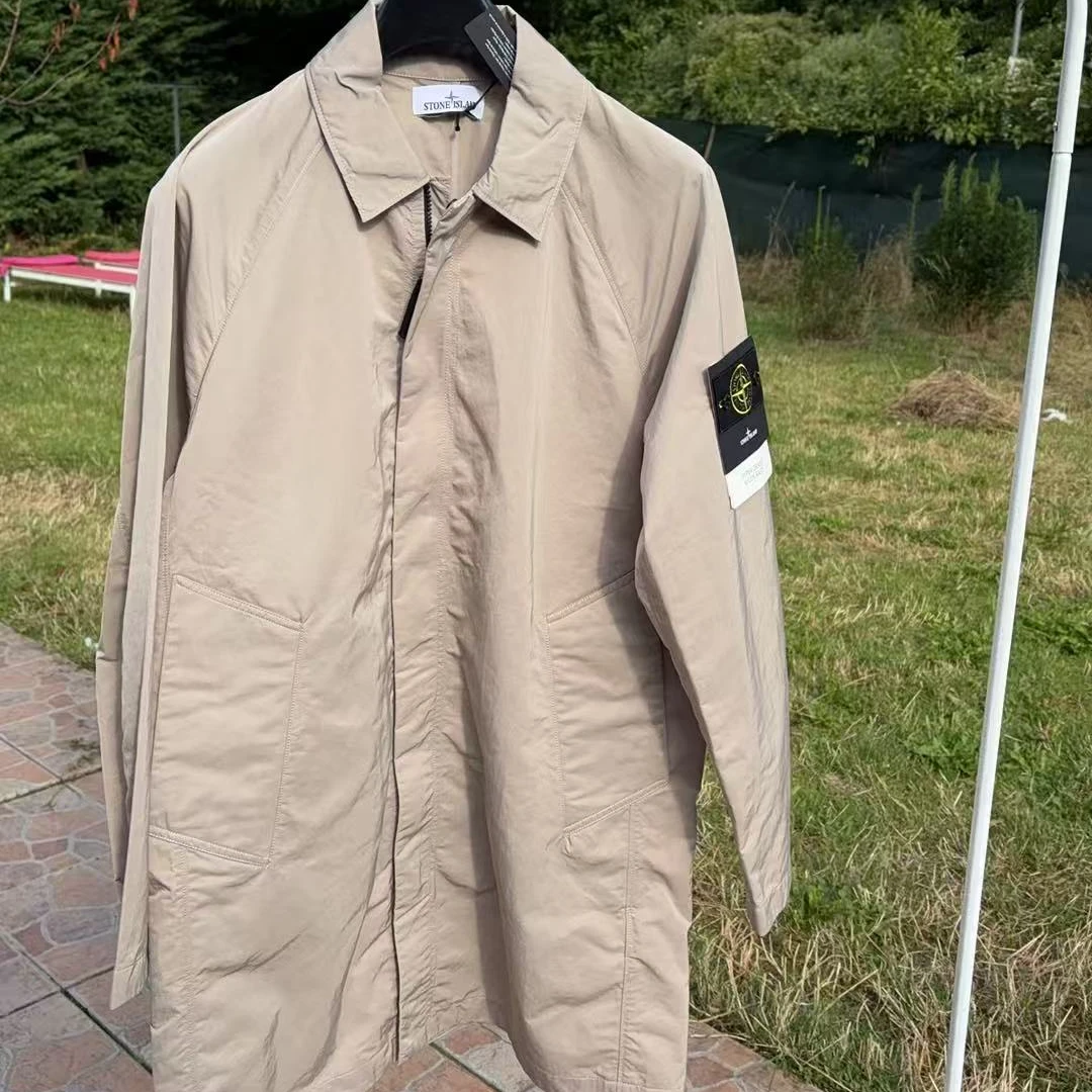 【巴黎直邮】STONE ISLAND石头岛男款卡其色中长款休闲风衣  781570
