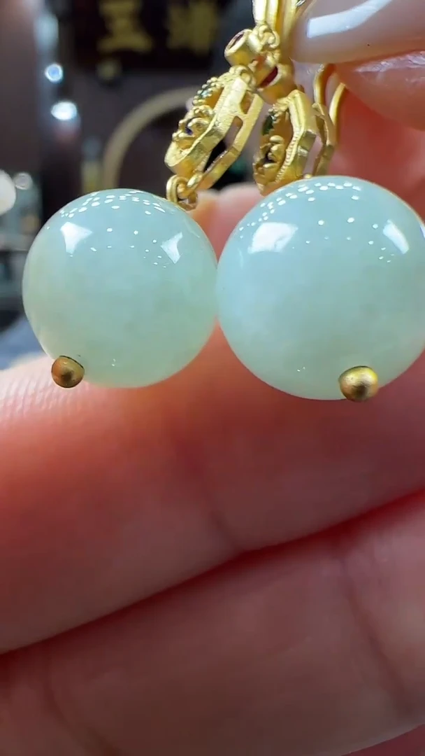 【闪购商品】翡翠挂件银S925镶嵌耳钩