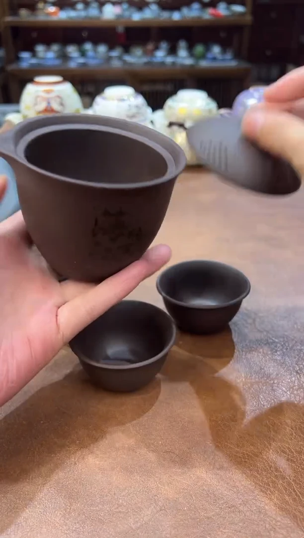 真的很便宜超好看会开片的旅行茶具