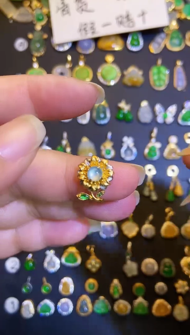 吊坠(不含链)银S925镶嵌翡翠1