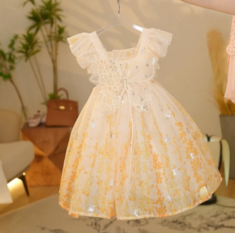【Y.d5494】2025夏季新款女童连衣裙女宝日常甜美蓬蓬纱洋气小女孩