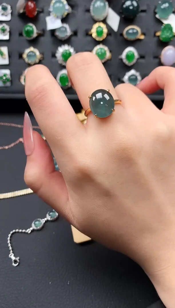 【闪购商品】翡翠戒指银S925镶嵌631124