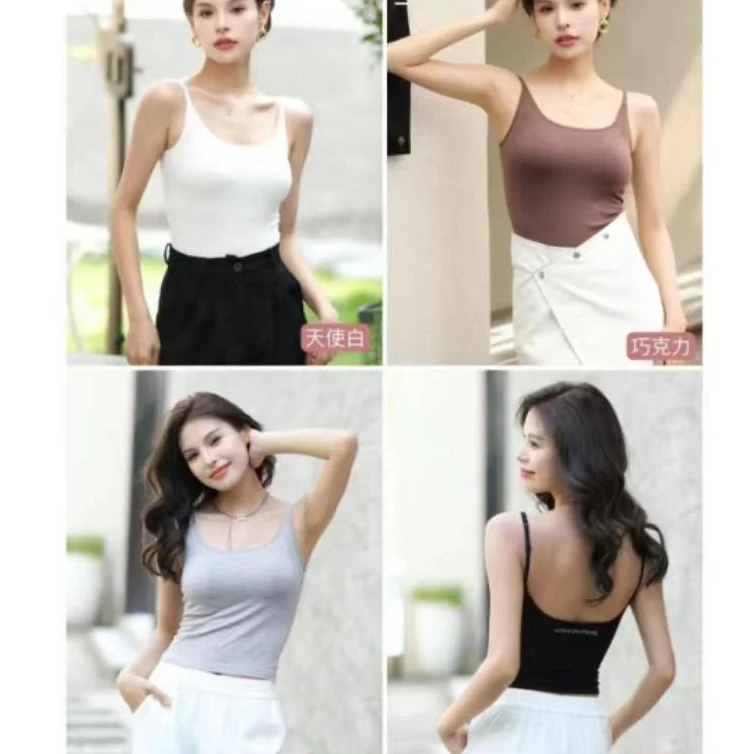 云感衣固定杯一体显瘦吊带背心运动背心R3002