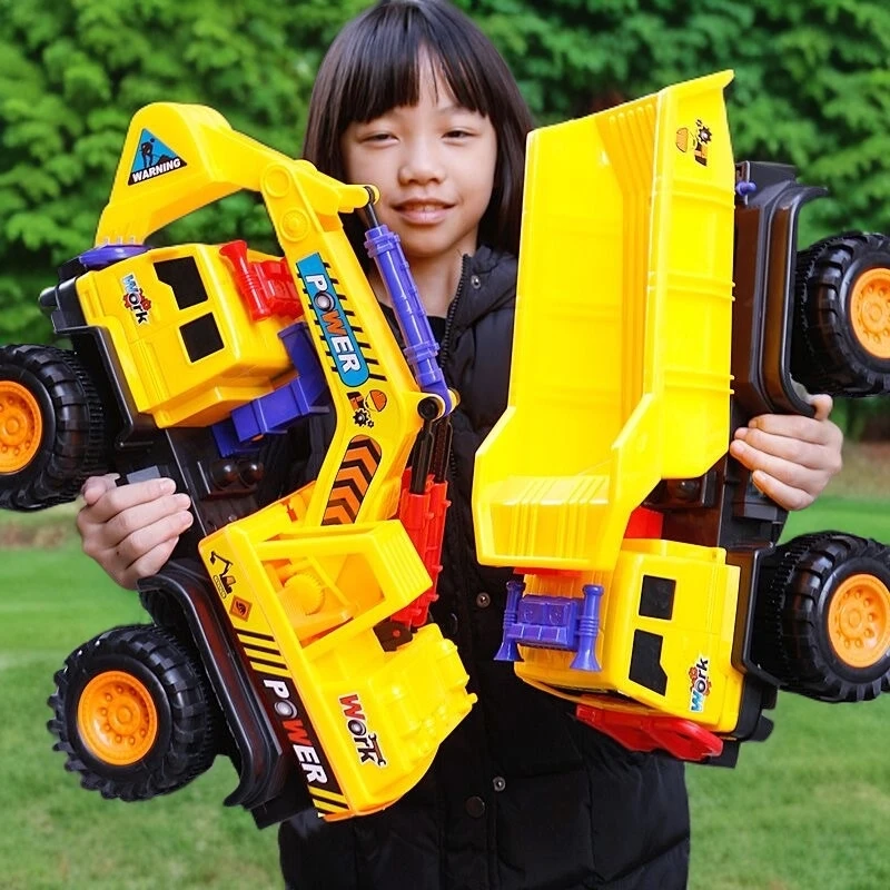 超大号仿真滑行工程车挖掘机翻斗车挖土机2-6岁儿童大挖掘机