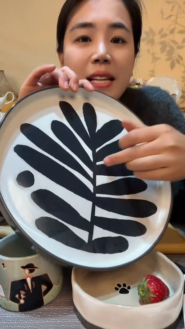 【闪购商品】瓷片瑕疵染色 10.5英寸盘 介意勿拍