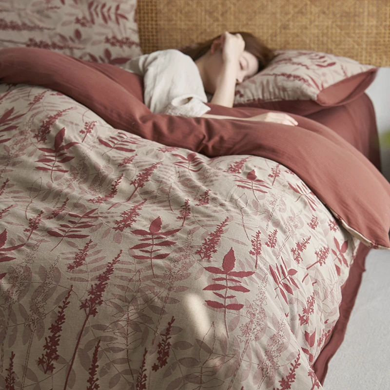 高端80支全棉提花双层纱四件套轻奢高级感纯棉床单笠被罩床上用品