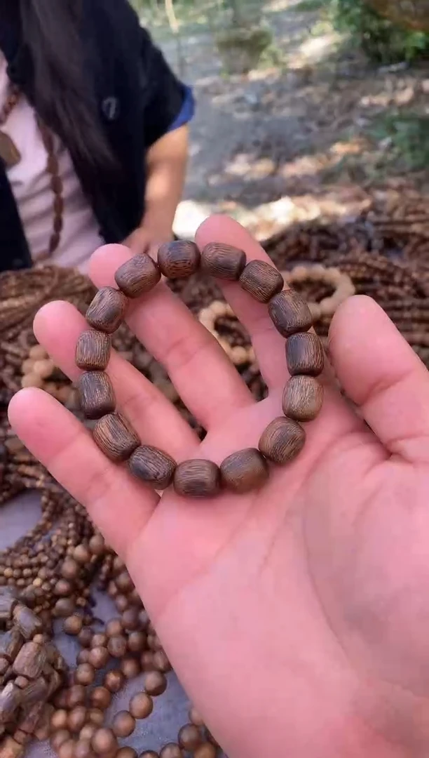 【闪购商品】沉香手串毕业款随型桶珠单圈棋楠沉香手串#13.5