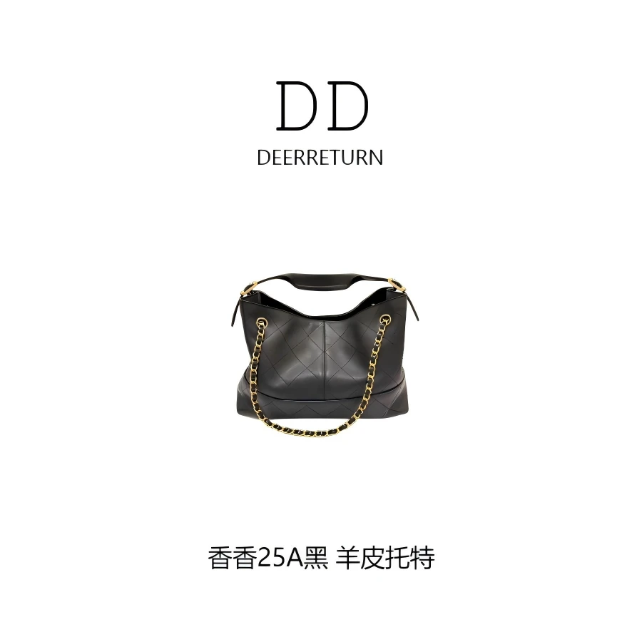DD【25A黑金羊皮托特】小香25A新款tote托特购物袋气质百搭单肩包