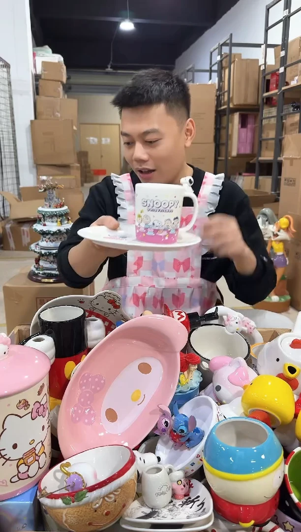 瓷片史努比一杯一碟