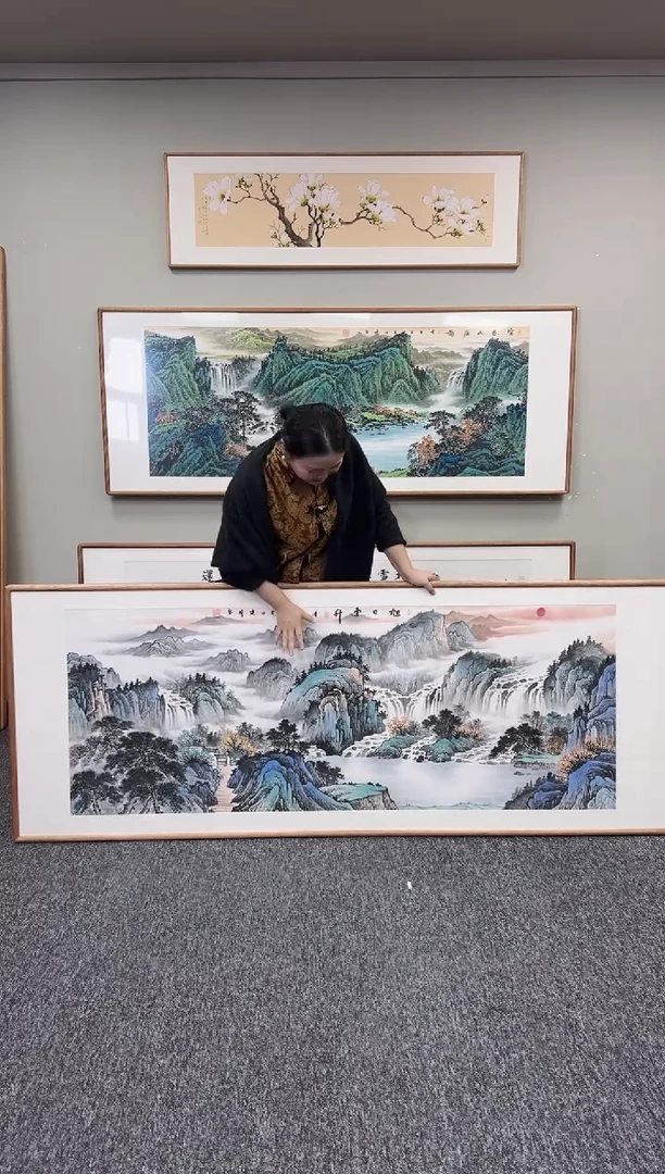 国画旭日东升210*80