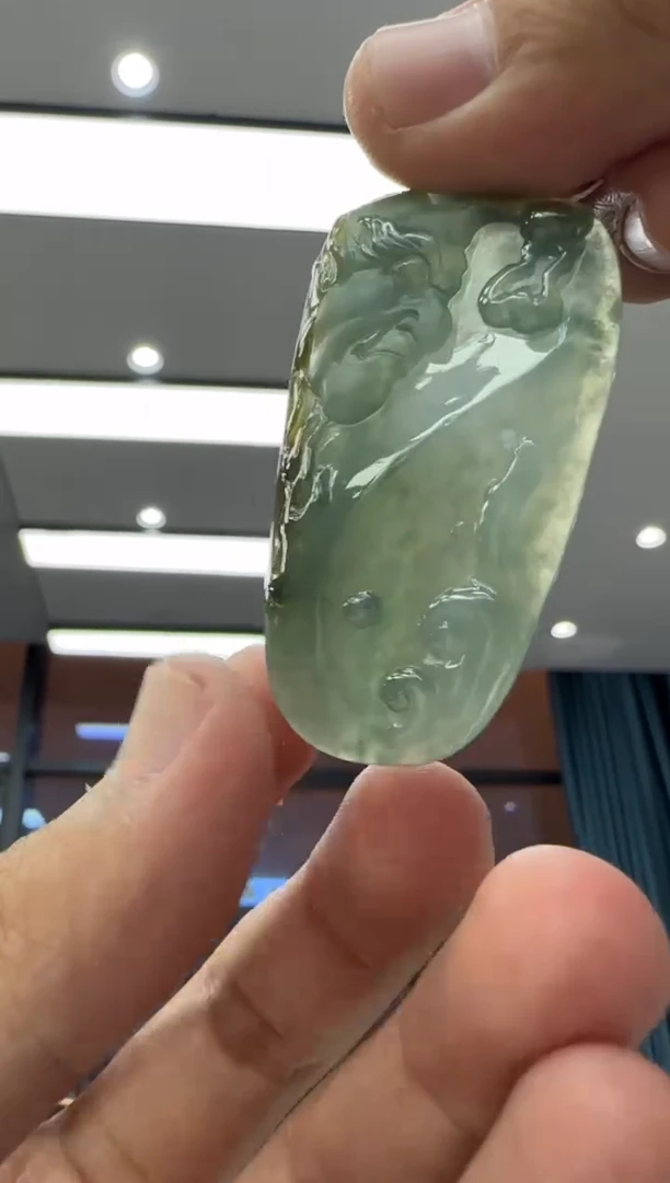 颈饰未镶嵌翡翠天然翡翠A货孤品一件