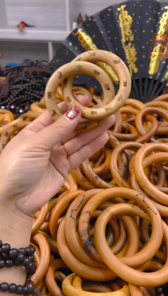 【闪购商品】枣木木雕桃木乾坤圈50圈口微瑕