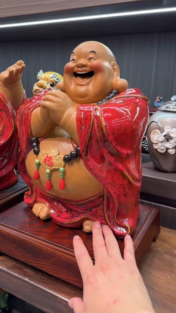 陶瓷漂*恭喜弥勒一件