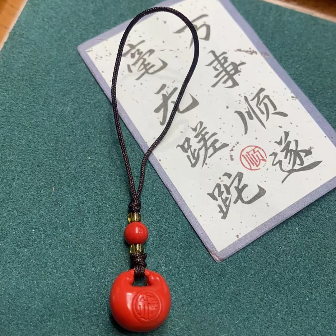 含辰砂工艺品高含量真朱砂水飞红砂福袋手机挂143