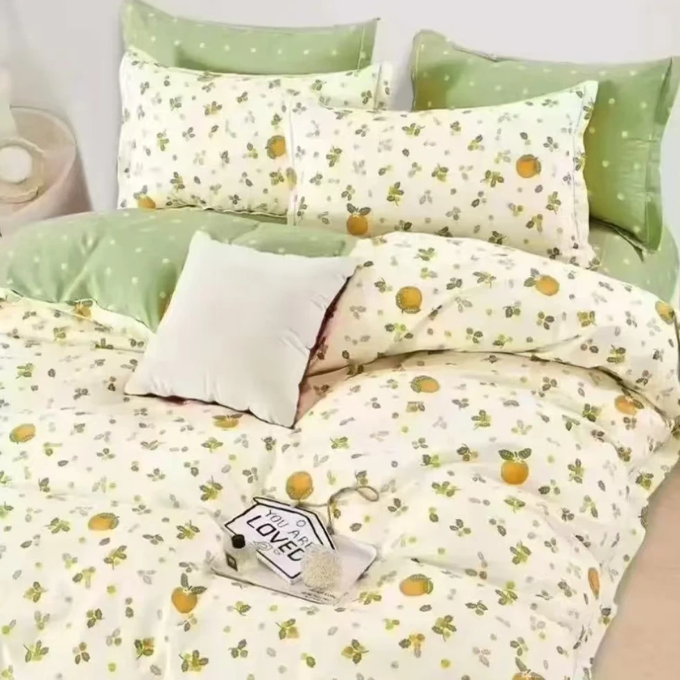 创意定制—100%纯棉加密斜纹柔光棉—清甜小果实