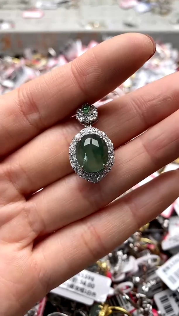 【闪购商品】翡翠戒指银S925镶嵌555555-9
