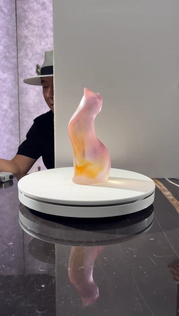 摆件CS0202039水晶琉璃艺术家的猫摆件