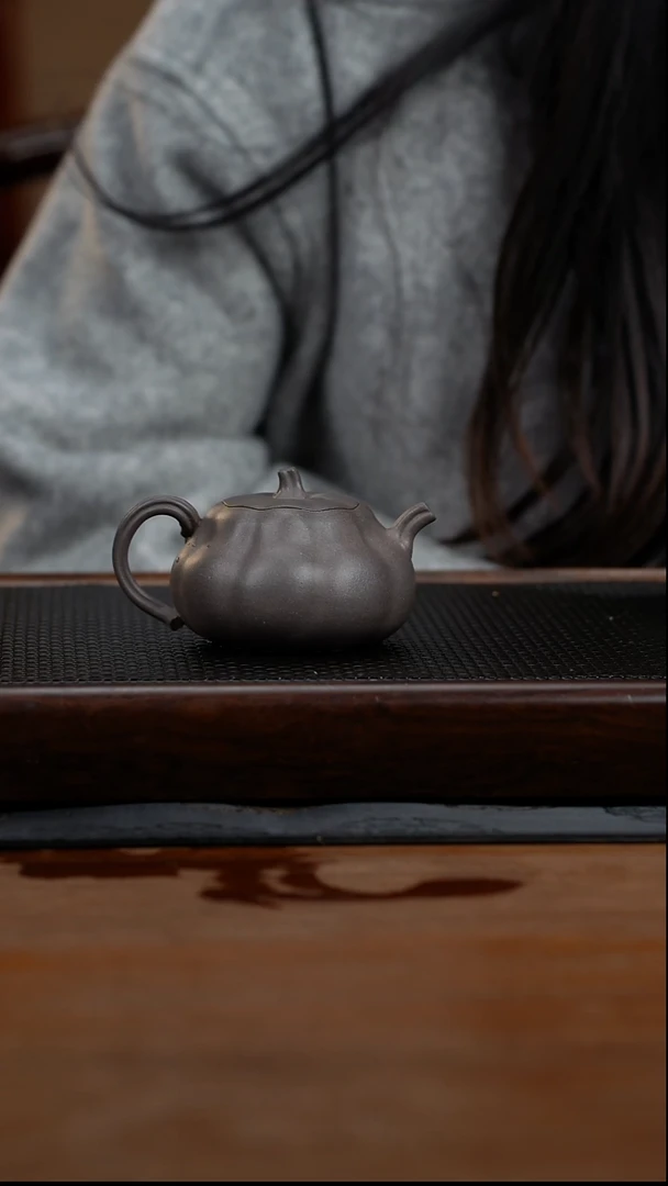 茶壶紫砂小*哥155cc黄龙山原矿青灰紫泥南瓜14