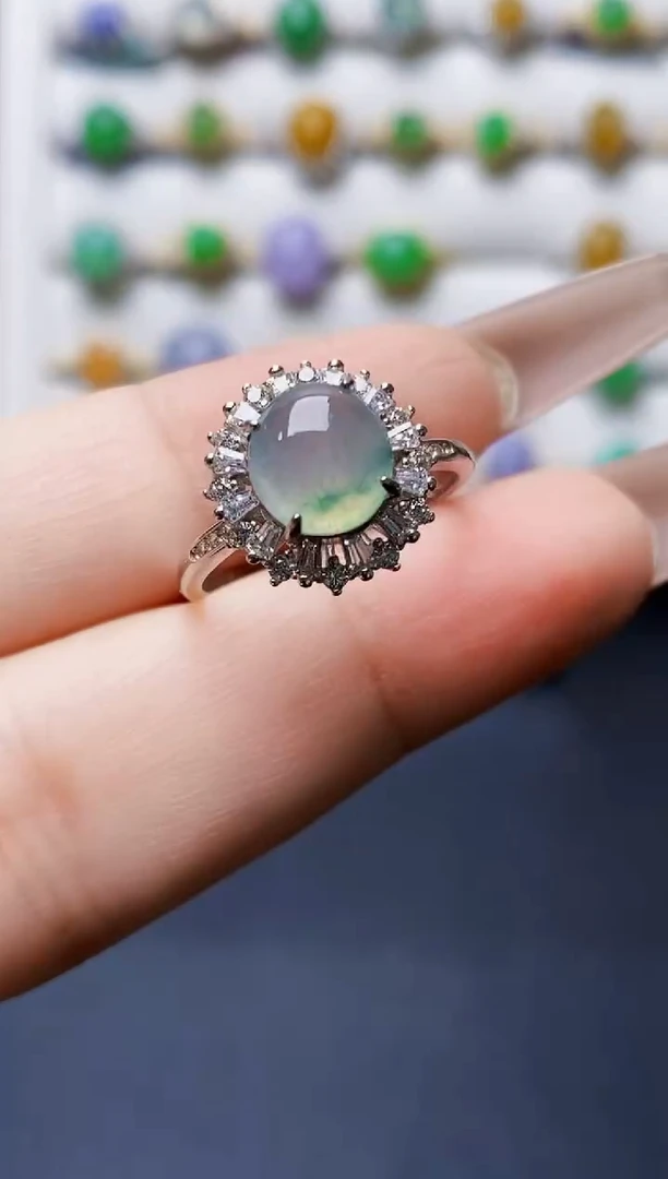 银S925镶嵌戒指翡翠1358