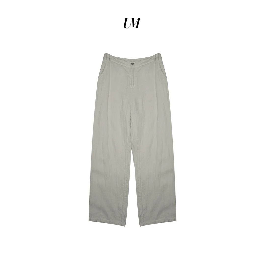 【U.M】会呼吸的高织雨露麻直筒裤