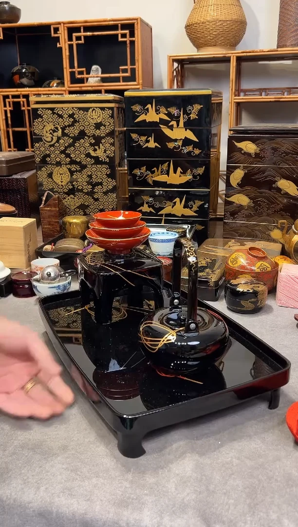 屠苏酒器套组 大漆漆器大漆漆器