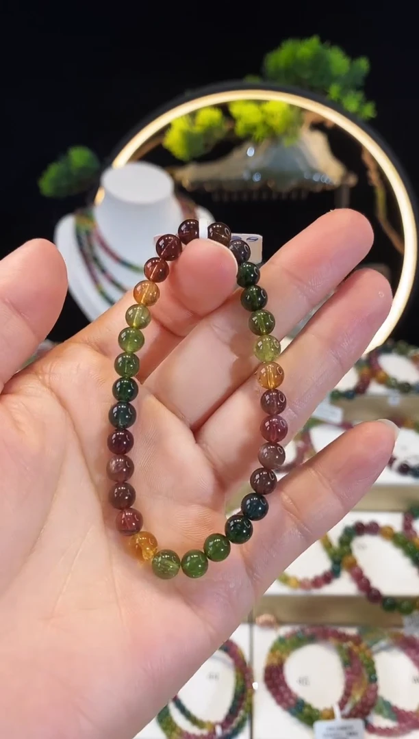 【闪购商品】碧玺手串未镶嵌G2461素圈颜色微差