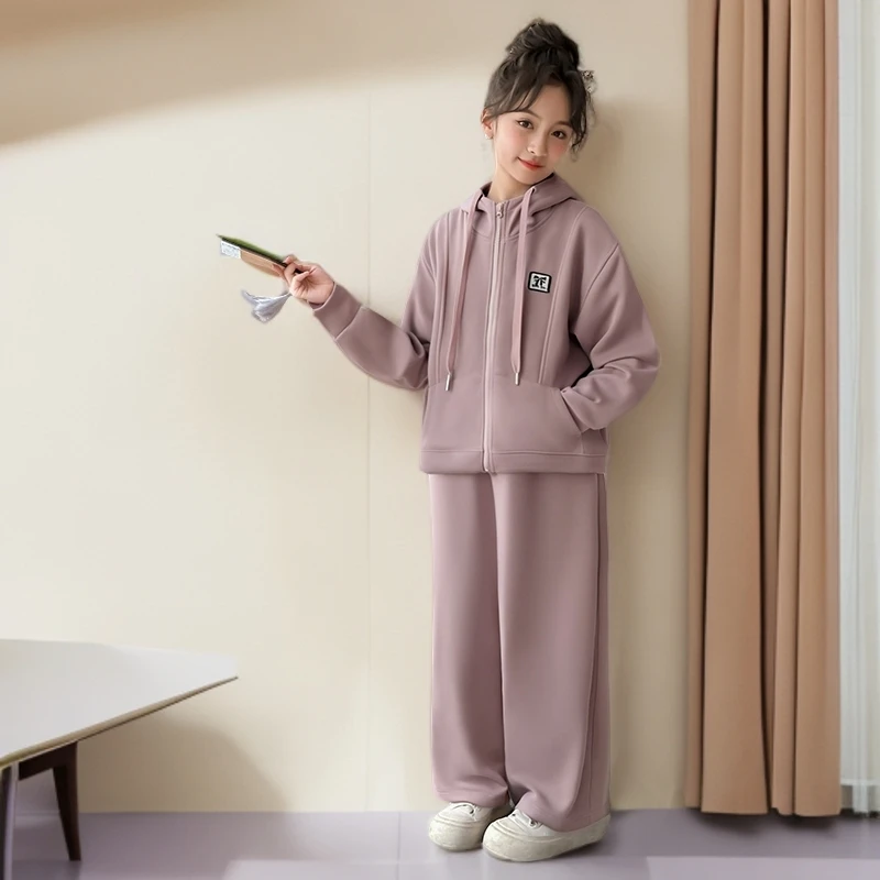 女童春秋套装2025新款儿童洋气时髦中大童女孩秋季休闲运动两件套