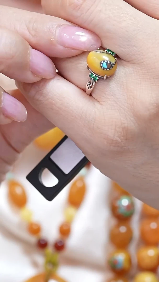 蜜蜡颈饰银S925镶嵌8240天然蜜蜡珠宝奇石云端妖孽全部保真