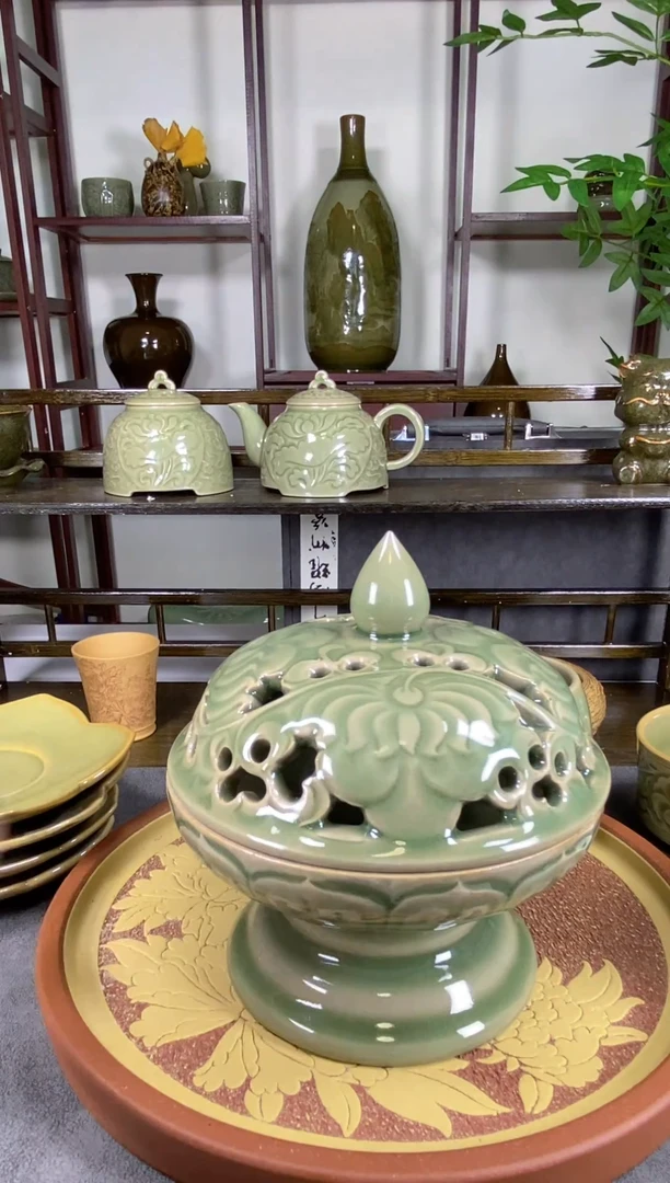 微瑕 大师手工刻花镂空香炉