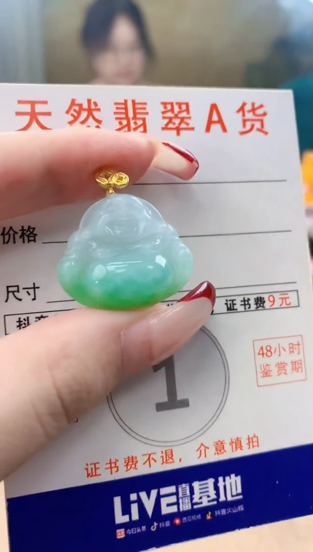 颈饰未镶嵌翡翠 天然A货翡翠挂件