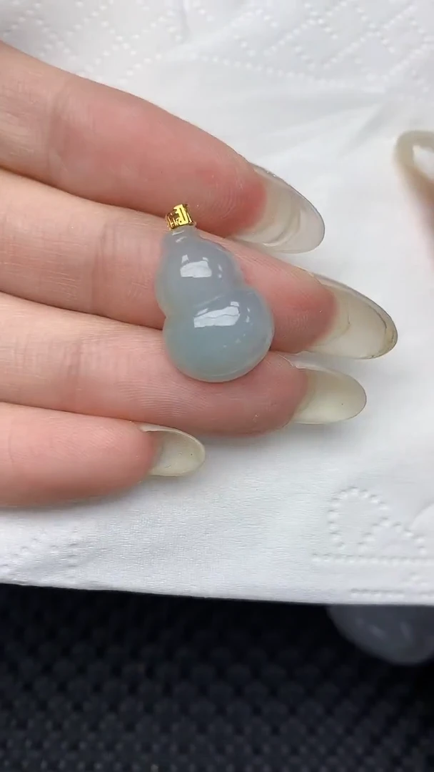 翡翠18K金镶嵌颈饰天然翡翠a货