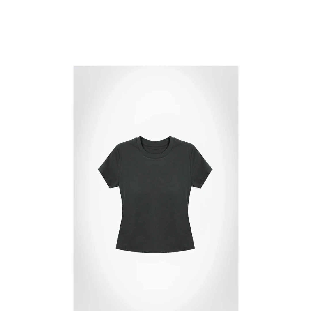 25春圆领心机T带胸垫空气杯舒适透气短袖T恤【27.4%棉】ACZY2512