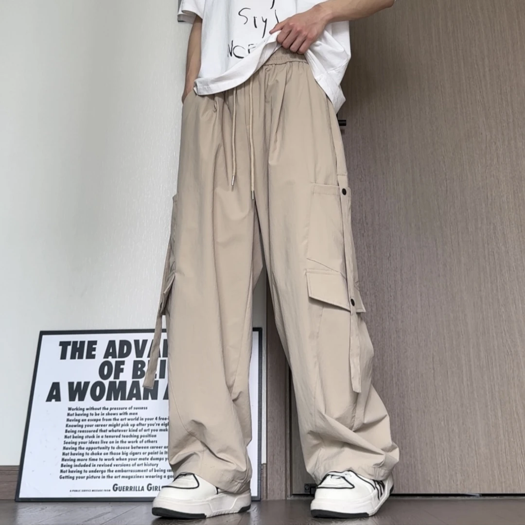 夏季潮流休闲裤男士直筒百搭宽松工装裤情侣款休闲时尚裤子长裤