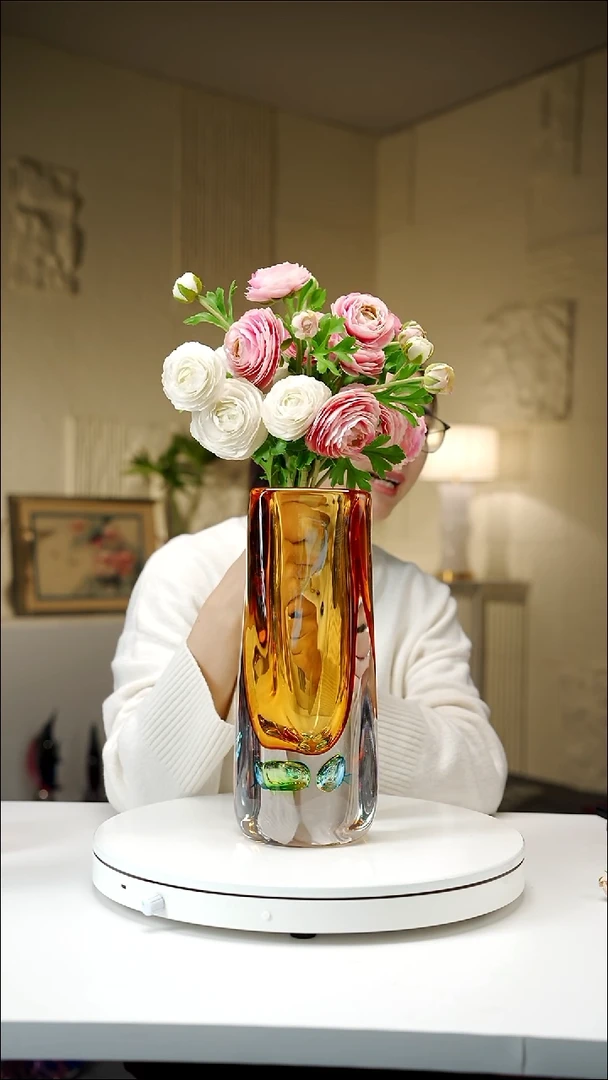 手工艺品琉璃H*J洋牡丹2白4粉