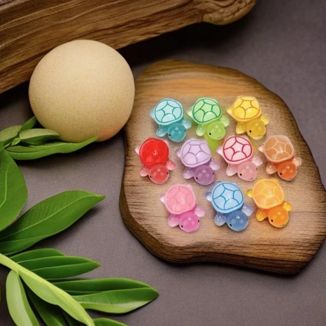 全妹迷你乌龟夜光树脂diy对对碰微景观创意装饰品小摆件配饰2.2cm