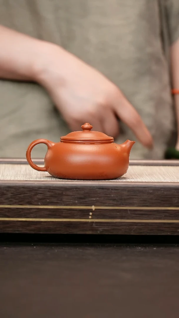 茶壶紫砂朱泥  全手工  寒江