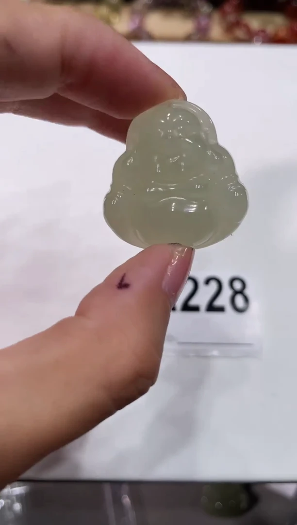 未镶嵌手链和田玉A228 和田玉 佛笑脸