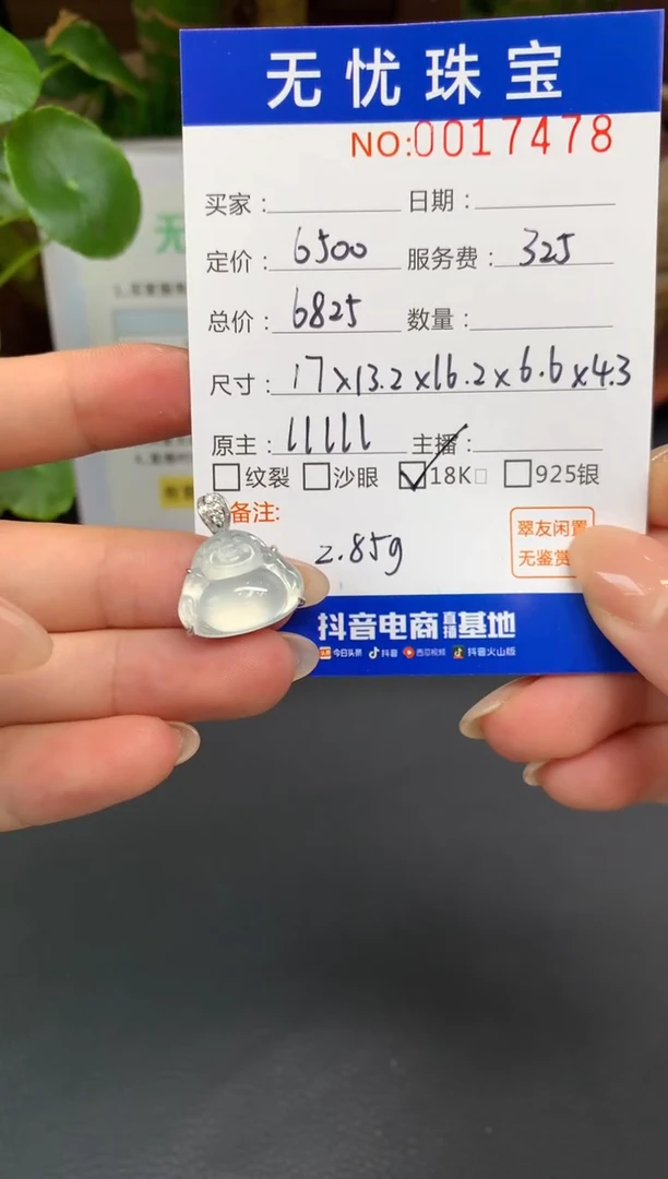 18K金镶嵌定制翡翠流*雨D414